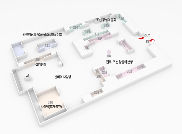 전주와 조선왕실실 내부 배치도